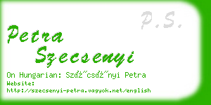 petra szecsenyi business card